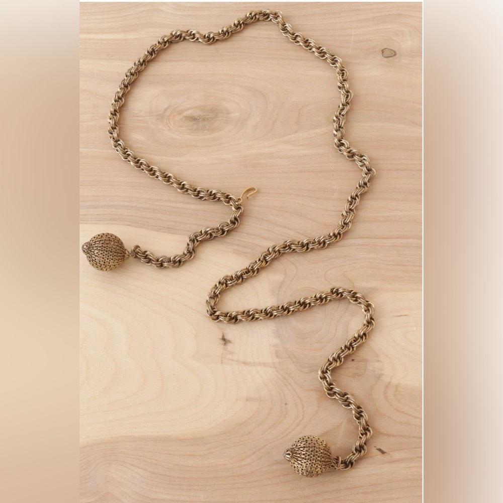 Vintage Gold Filigree Ball Chain Belt